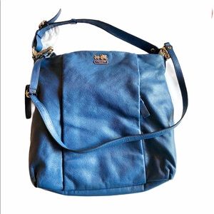 Coach Blue Leather Shoulder / Crossbody Bag